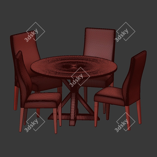 Elegant Arielle Dining Set 3D model image 2