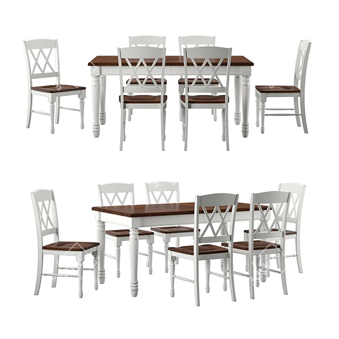 Elegant Cienna Dining Set 3D model image 1