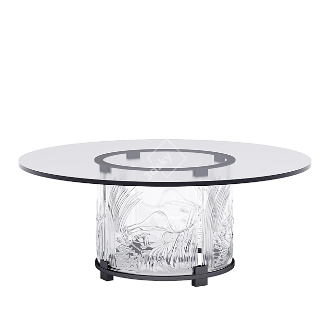 Lalique Lions Crystal Coffee Table 3D model image 1