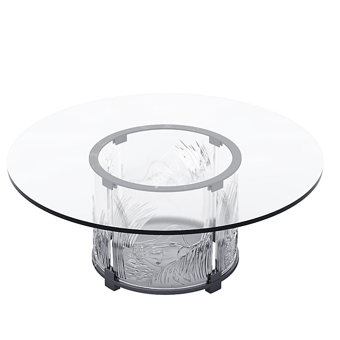 Lalique Lions Crystal Coffee Table 3D model image 3