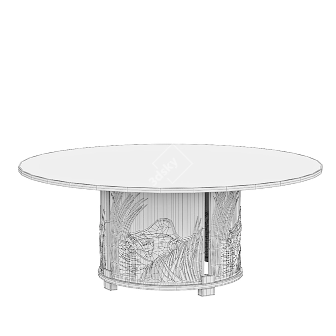 Lalique Lions Crystal Coffee Table 3D model image 4