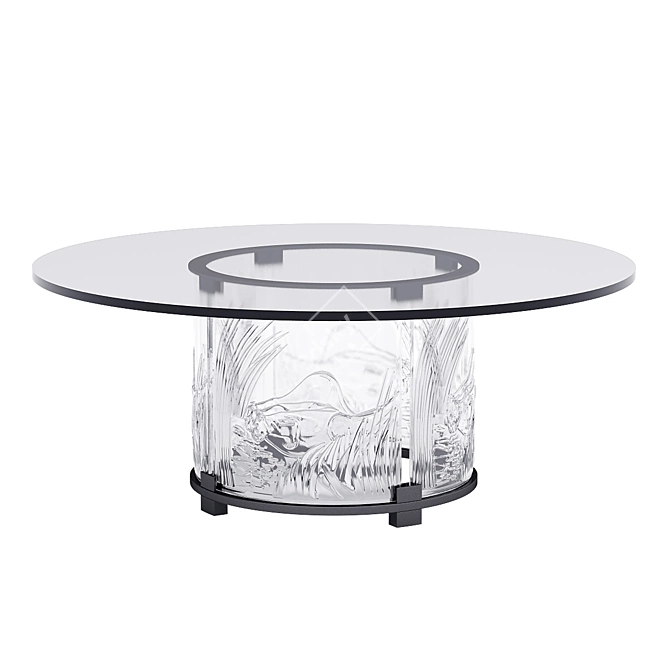 Lalique Lions Crystal Coffee Table 3D model image 6