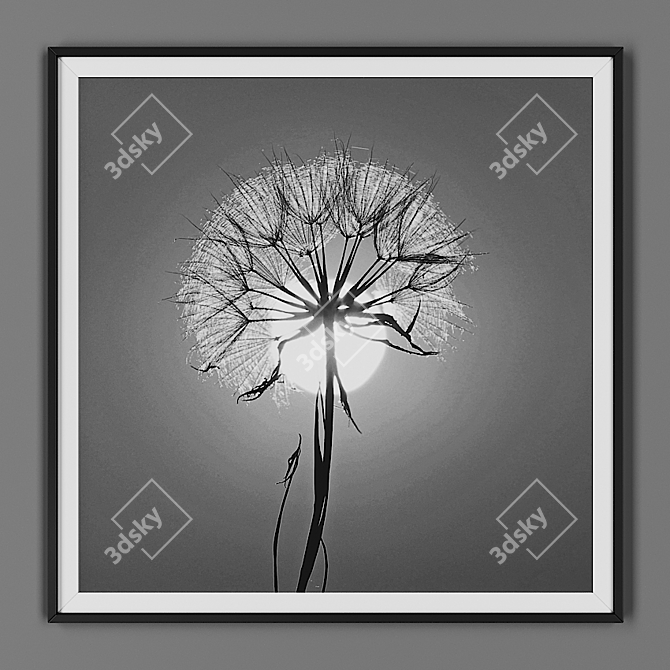 Elegant Black Picture Frame 3D model image 1