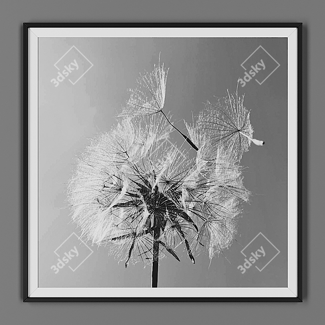 Black Framed Art Picture 3D model image 1