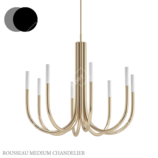 Rousseau Medium Chandelier - Luxurious Lighting Masterpiece 3D model image 1