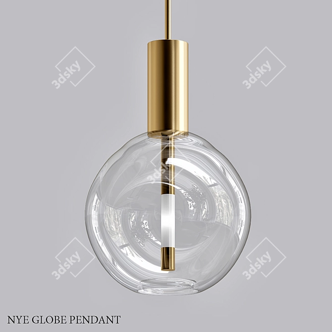 Sleek Modern Nye Globe Pendant 3D model image 1