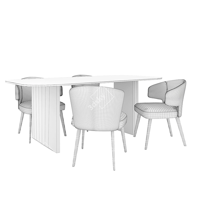 Elegant Minotti Aston Chair & Table 3D model image 2