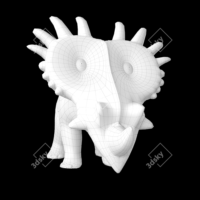 Roaming Styracosaurus Figurine 3D model image 5