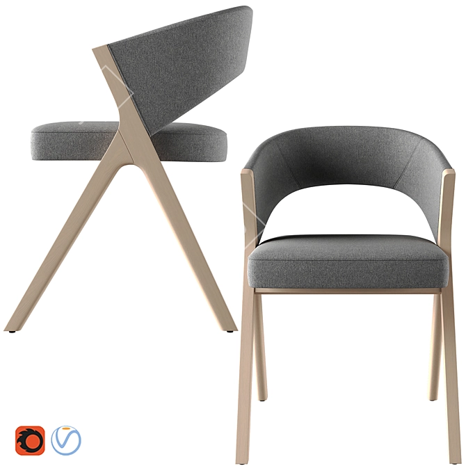 Sleek Comfort: Sussan Chair by Danelon Meroni 3D model image 3