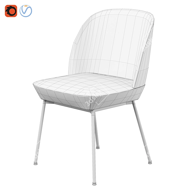 Sleek and Comfortable Oslo Side Chair 3D model image 3