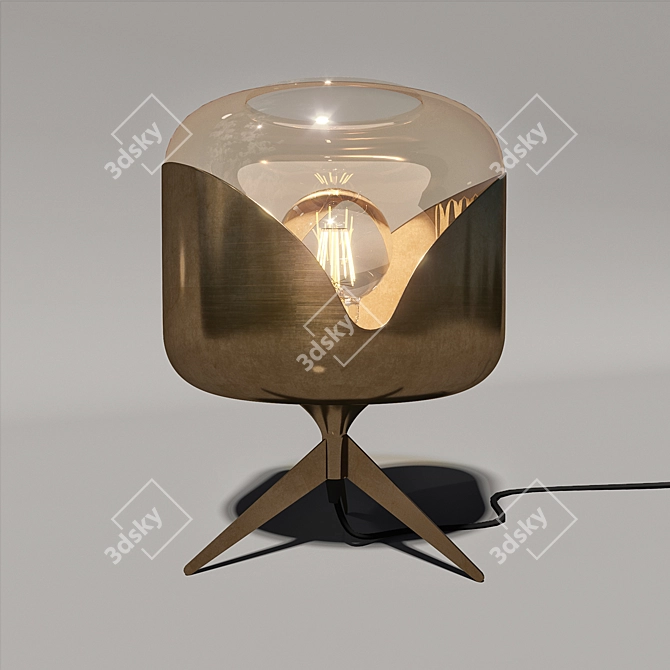 Antique Gold Goblet Table Lamp 3D model image 1