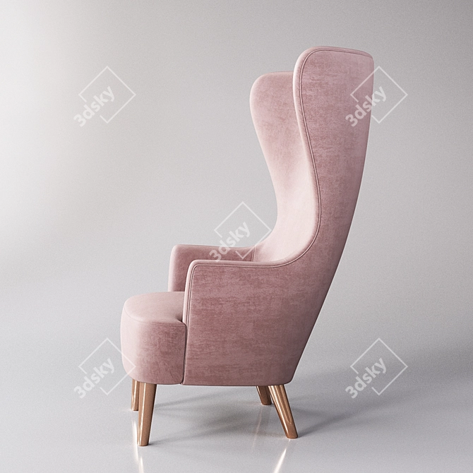 Elegant Wingback Chair Set 3D model image 2