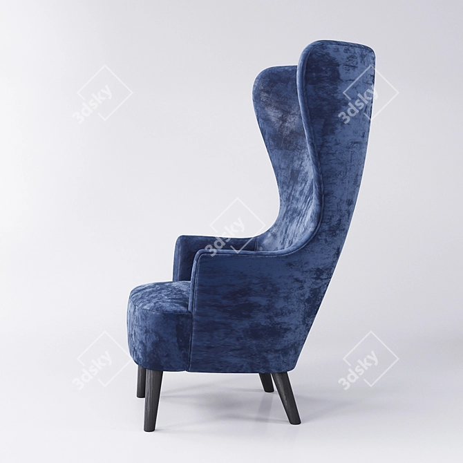 Elegant Wingback Chair Set 3D model image 3