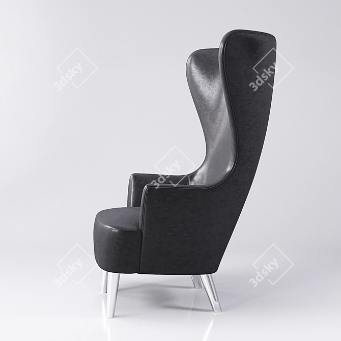 Elegant Wingback Chair Set 3D model image 4