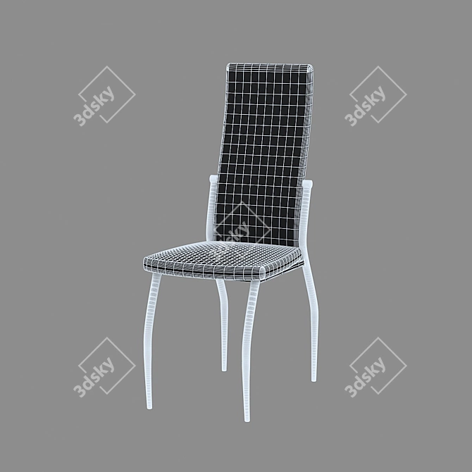 Modern White Kitchen Chair 3D model image 3