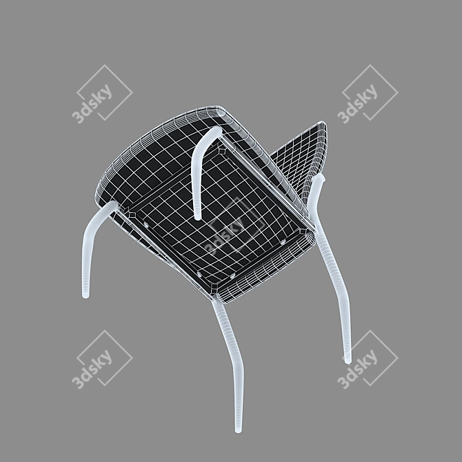 Modern White Kitchen Chair 3D model image 4