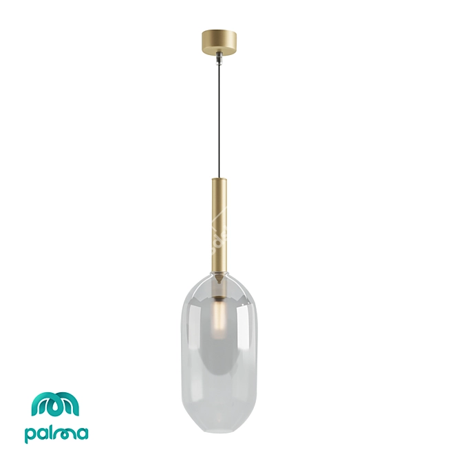 Elegant Glass Chandelier - Palma 3D model image 1