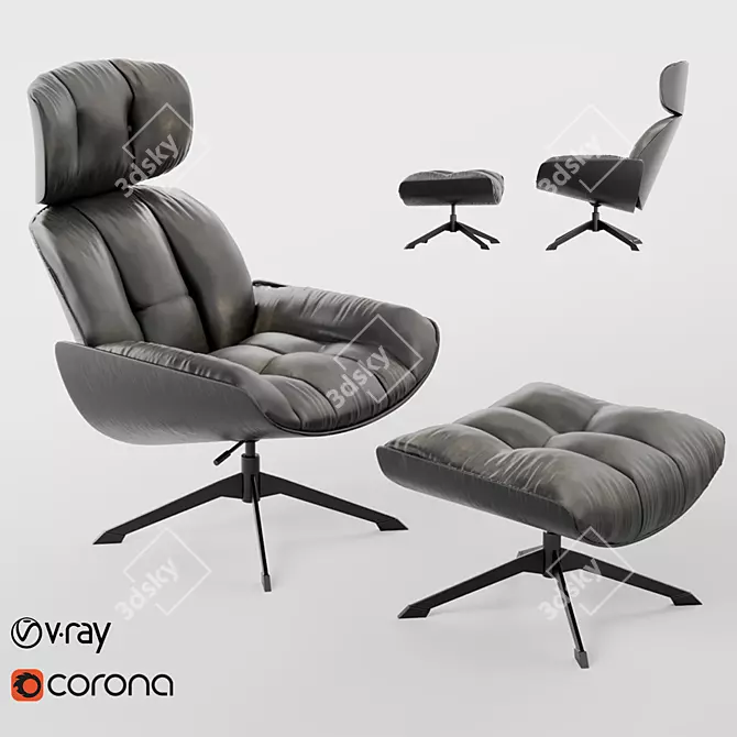 Cozy Haven Armchair 3D model image 1