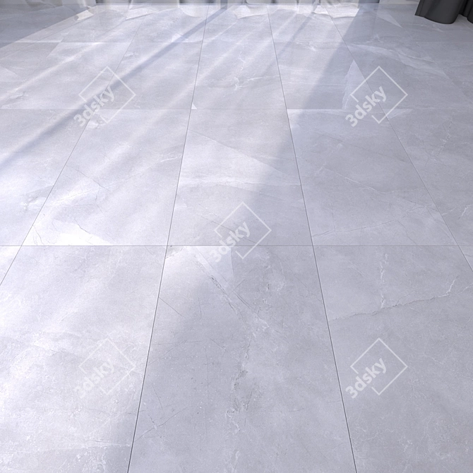 Sleek Grey Marble Floor 3D model image 1