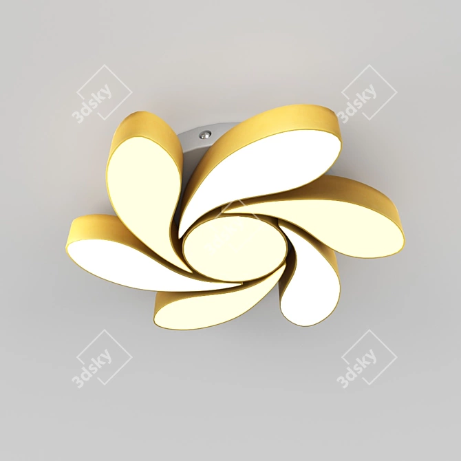 Modern Yellow Metal Ceiling Light 3D model image 1