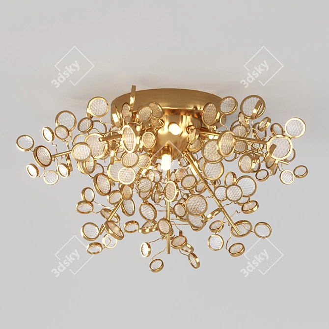 Modern Brass Ceiling Chandelier 3D model image 1