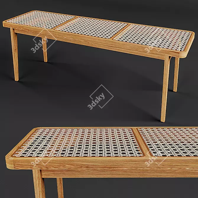 Norr11 Le Roi Oak Bench 3D model image 1