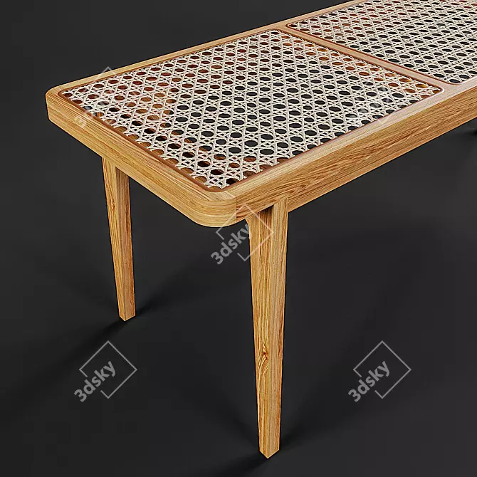 Norr11 Le Roi Oak Bench 3D model image 2