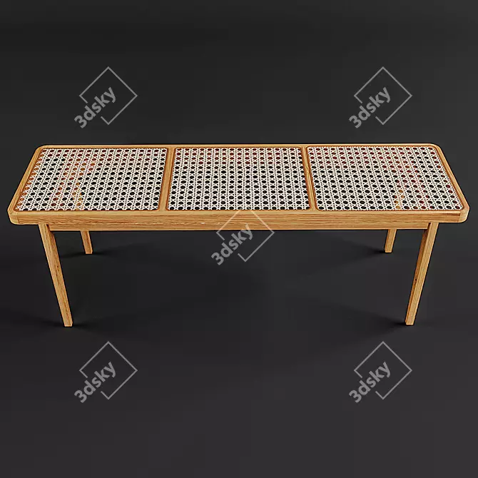 Norr11 Le Roi Oak Bench 3D model image 3