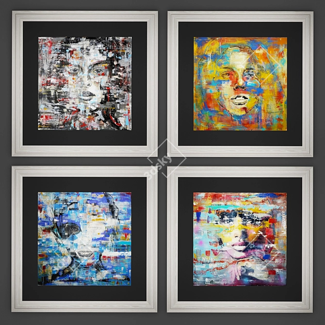 Set of Modern Paintings by Wojciech Babski 3D model image 1