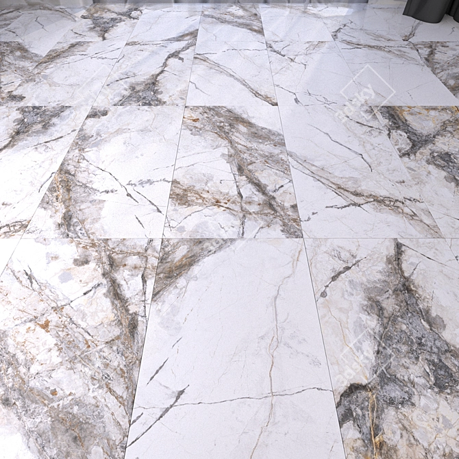Ethereal Gray Marble Flooring 3D model image 1