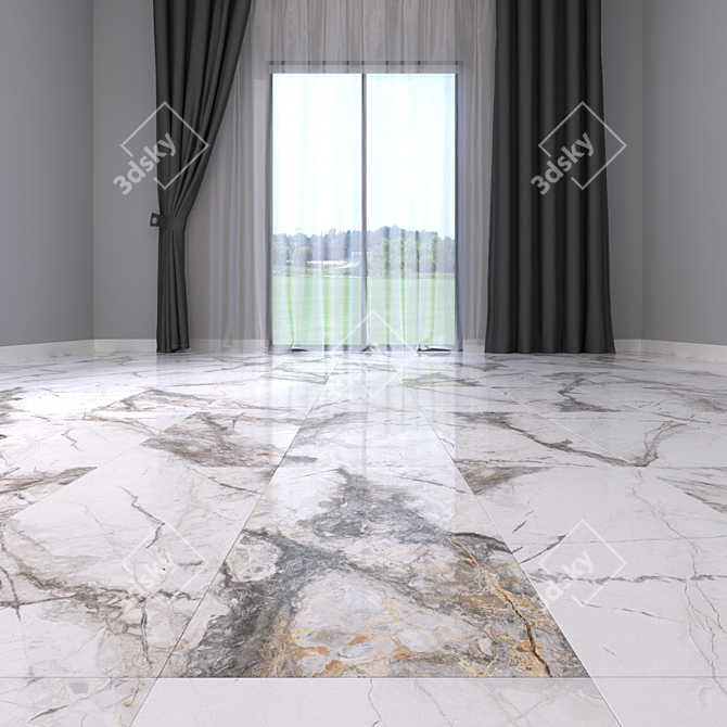 Ethereal Gray Marble Flooring 3D model image 2