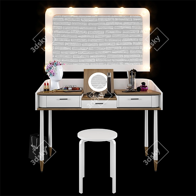 Glam Station: Ultimate Makeup Table Set 3D model image 2