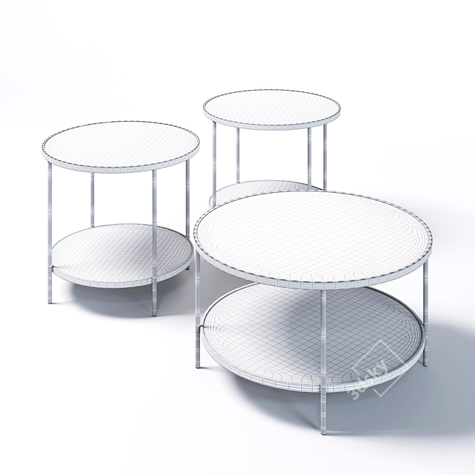 Modern Circular Coffee Table 3D model image 2