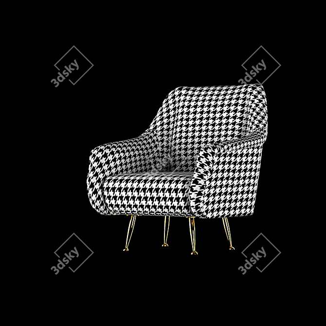 Modern Classic Black and White Chair 3D model image 1