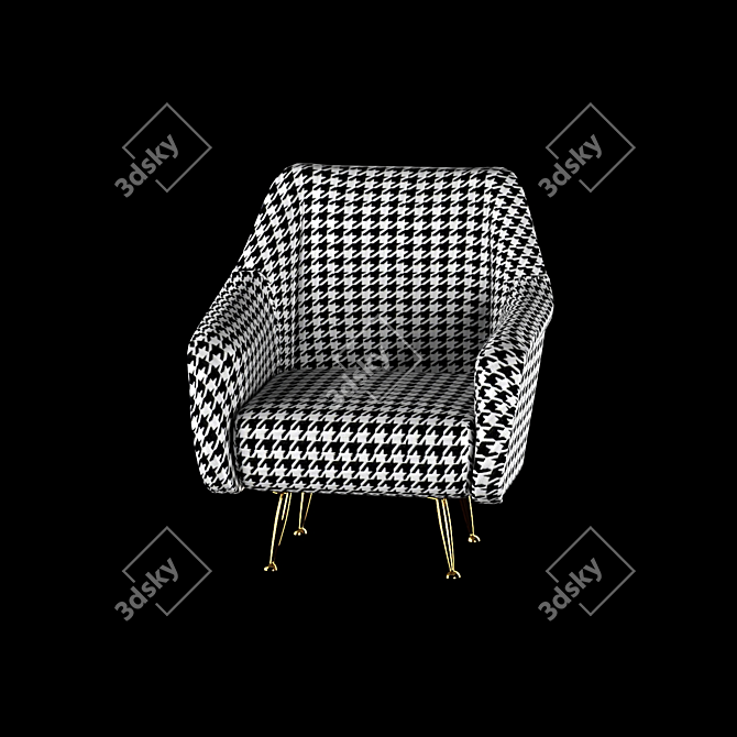 Modern Classic Black and White Chair 3D model image 2