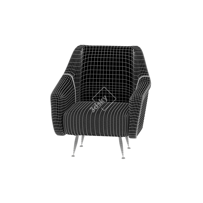 Modern Classic Black and White Chair 3D model image 4