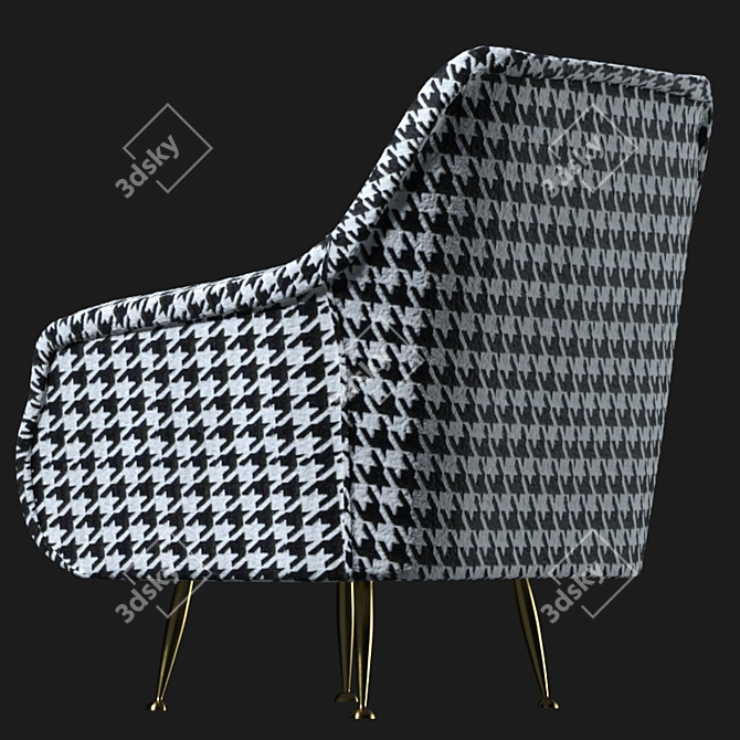 Modern Classic Black and White Chair 3D model image 6