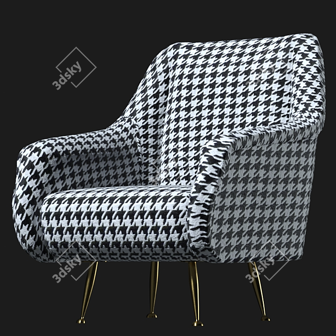 Modern Classic Black and White Chair 3D model image 7
