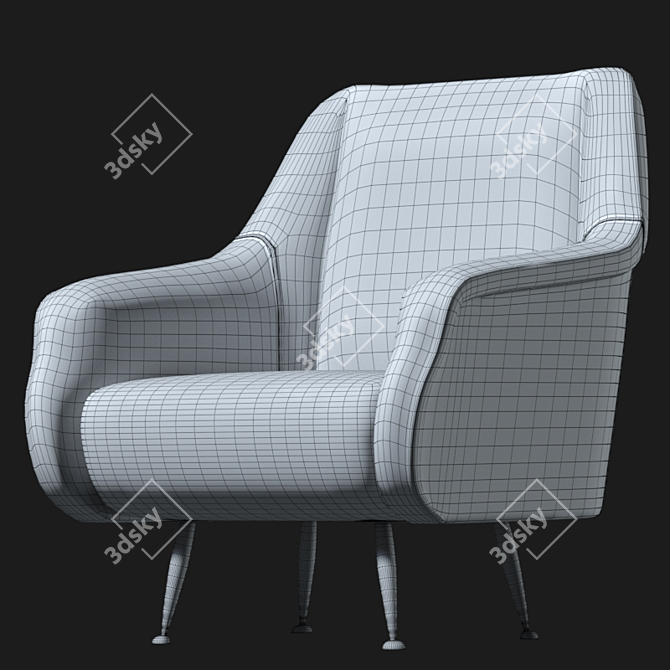 Modern Classic Black and White Chair 3D model image 8