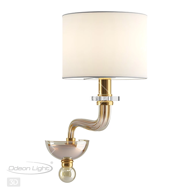 Gilded Glass Wall Sconce VOSTA 3D model image 1