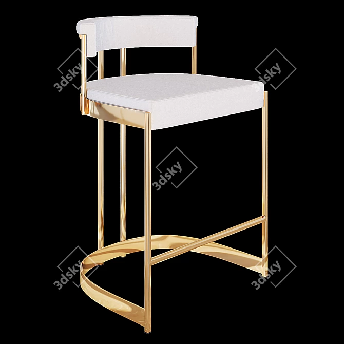 Velvet Gold Bar Chair 3D model image 1