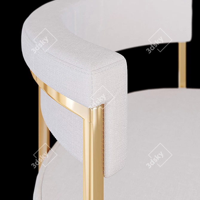 Velvet Gold Bar Chair 3D model image 2