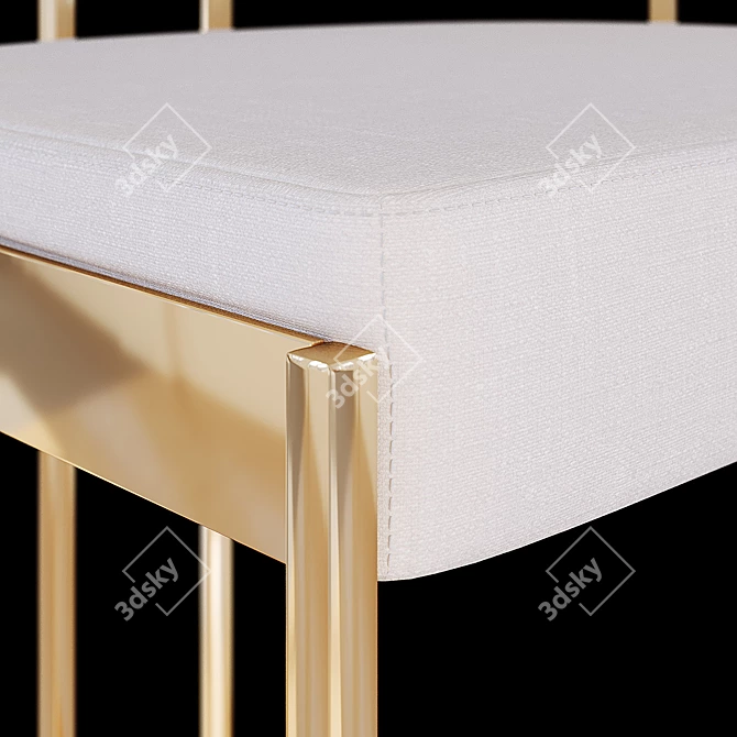 Velvet Gold Bar Chair 3D model image 3