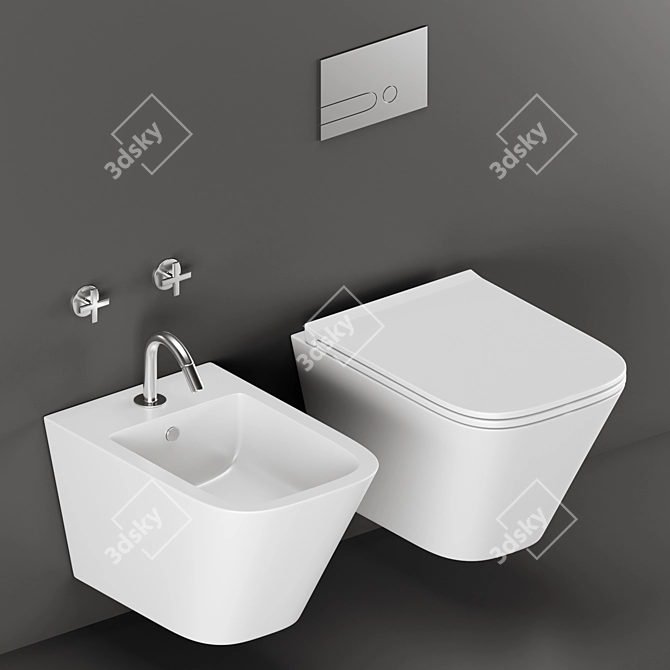 Azzurra Build Toilet & Bidet 3D model image 1