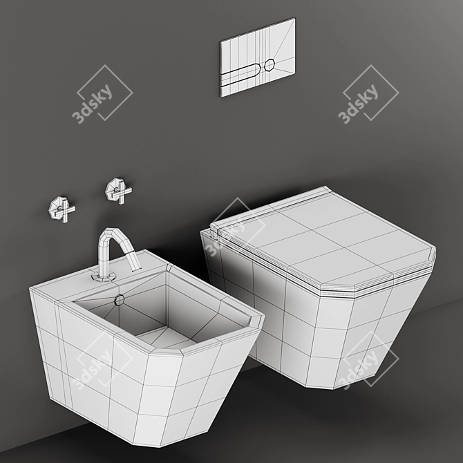 Azzurra Build Toilet & Bidet 3D model image 2