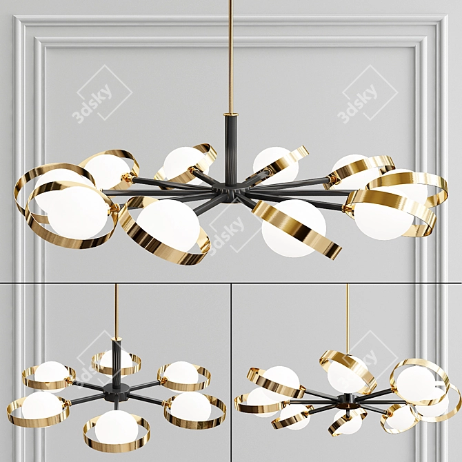 Kinesis: Stylish Metal and Glass Pendant Lights 3D model image 1