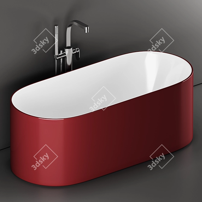 Flaminia Oval Ceramic Bath 3D model image 1