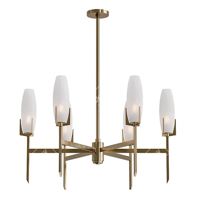 Antique Brass Keifer Chandelier 3D model image 1