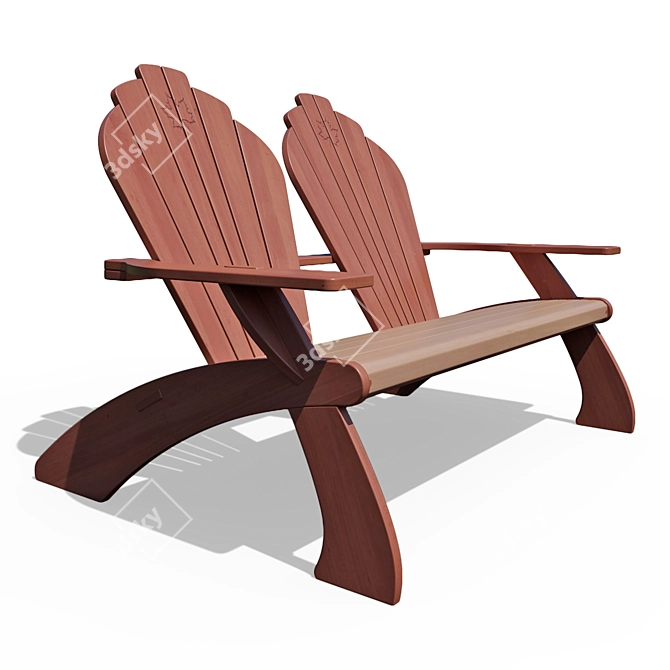 Adirondack Double Chair: Stylish and Spacious 3D model image 1