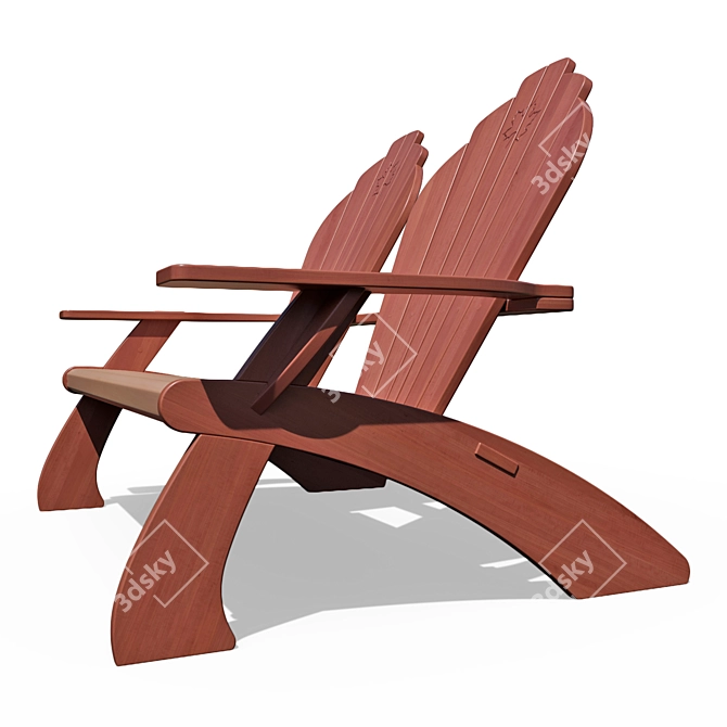 Adirondack Double Chair: Stylish and Spacious 3D model image 2